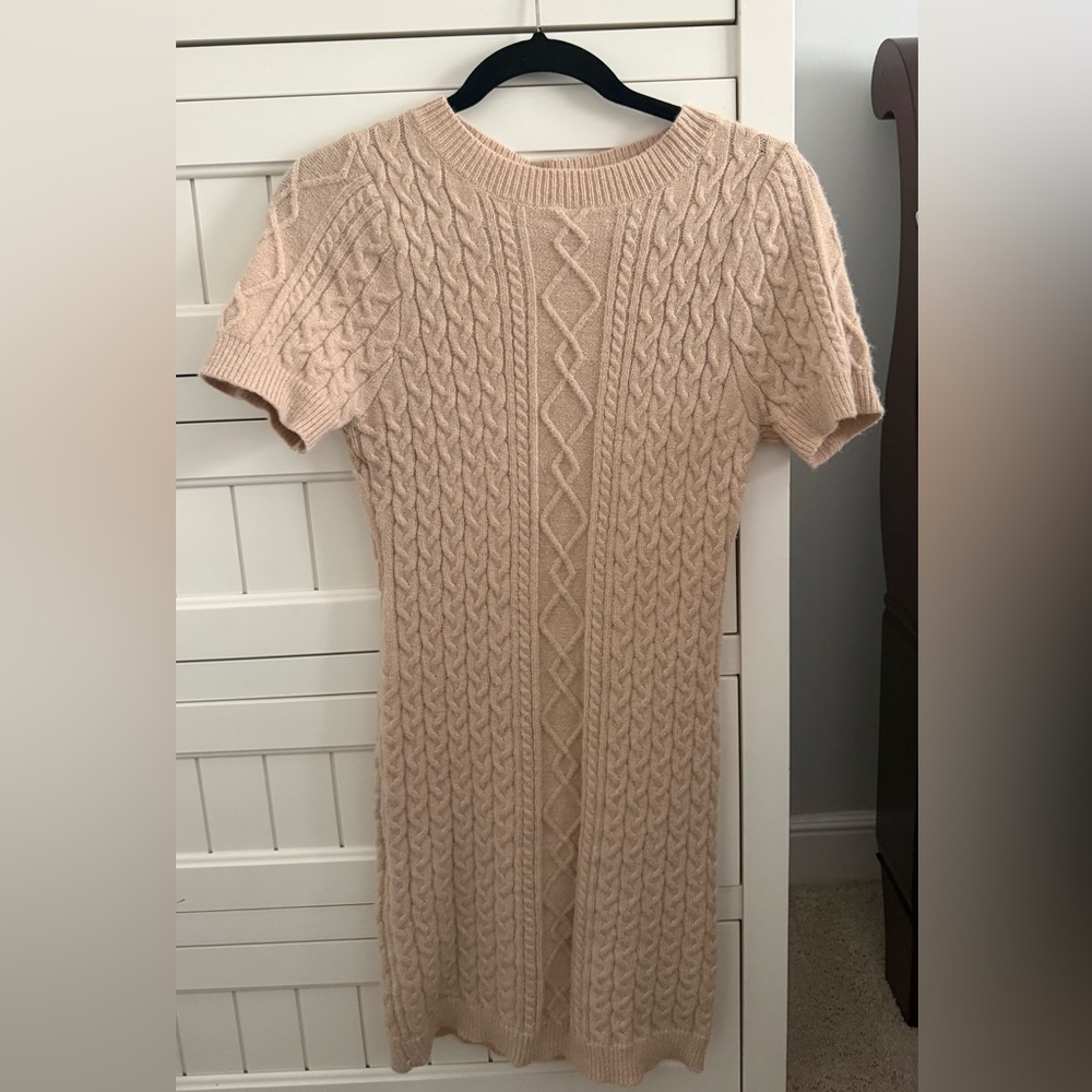 POL Cable Knit Mini Dress in Beige